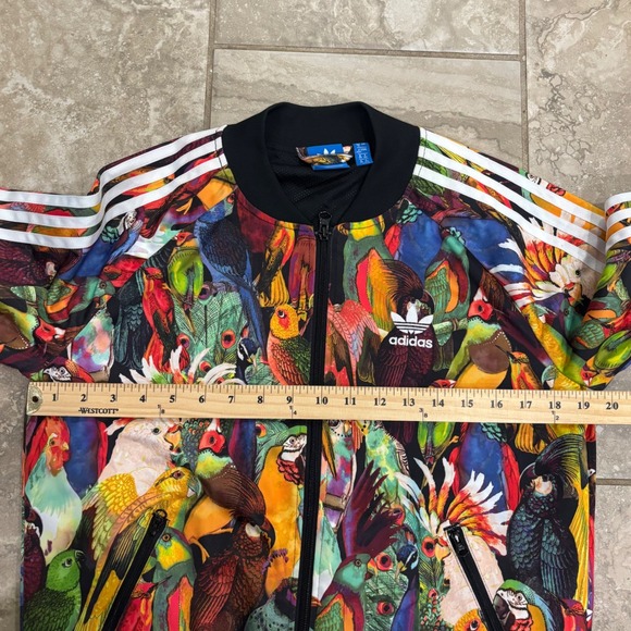 Adidas Originals x Farm Rio Tropical Bird Print Track Jacket Womens sz 12 - Picture 14 of 16